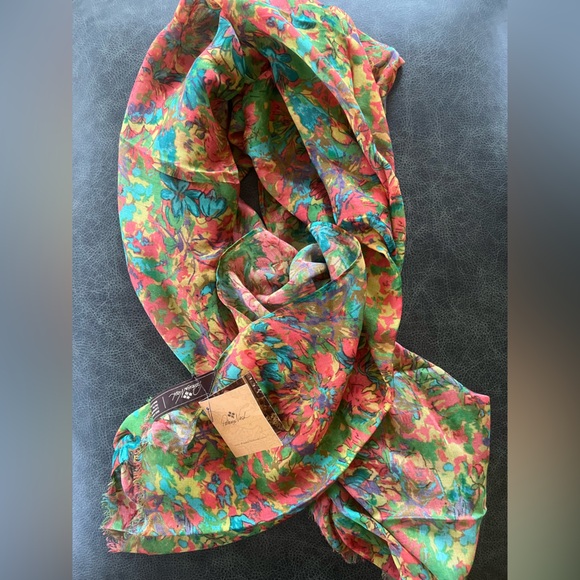 Patricia Nash Scarf Sunny Days Floral Green Multicolor Scarf - Picture 8 of 12